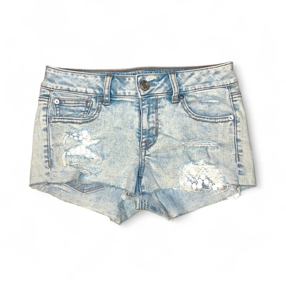 American Eagle Outfitters Pants - AE Shortie Denim Lace Size 4
